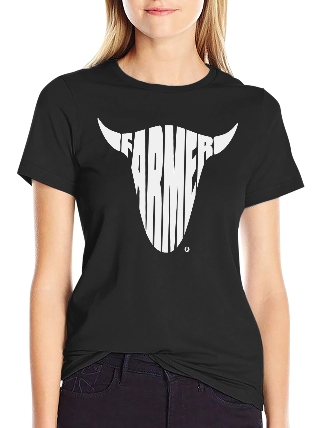Farmer Bull Graphic Tee - Black Cotton Casual Shirt
