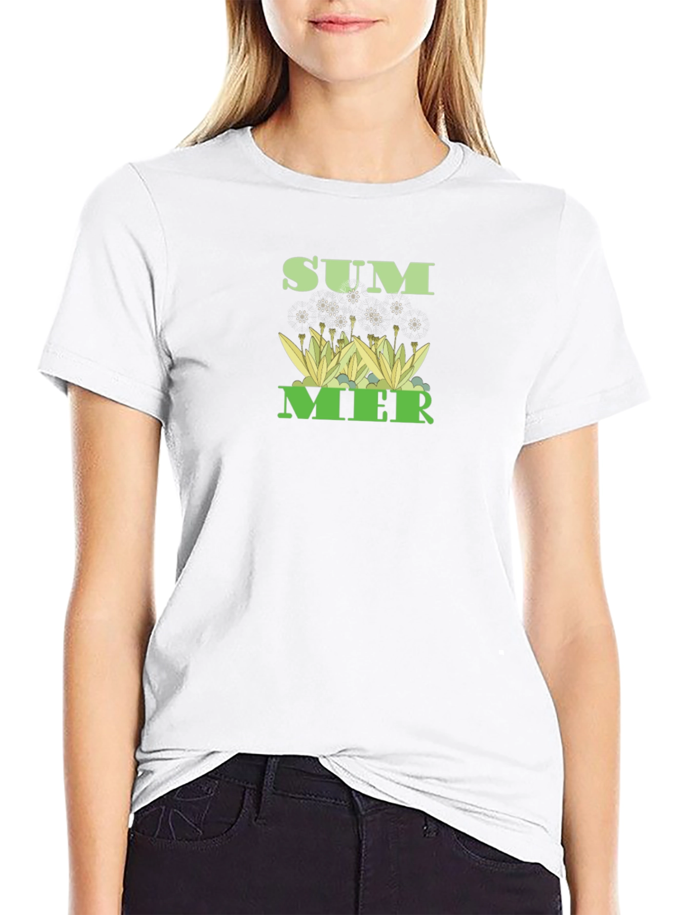 Summer Graphic Tee - Black Cotton T-Shirt