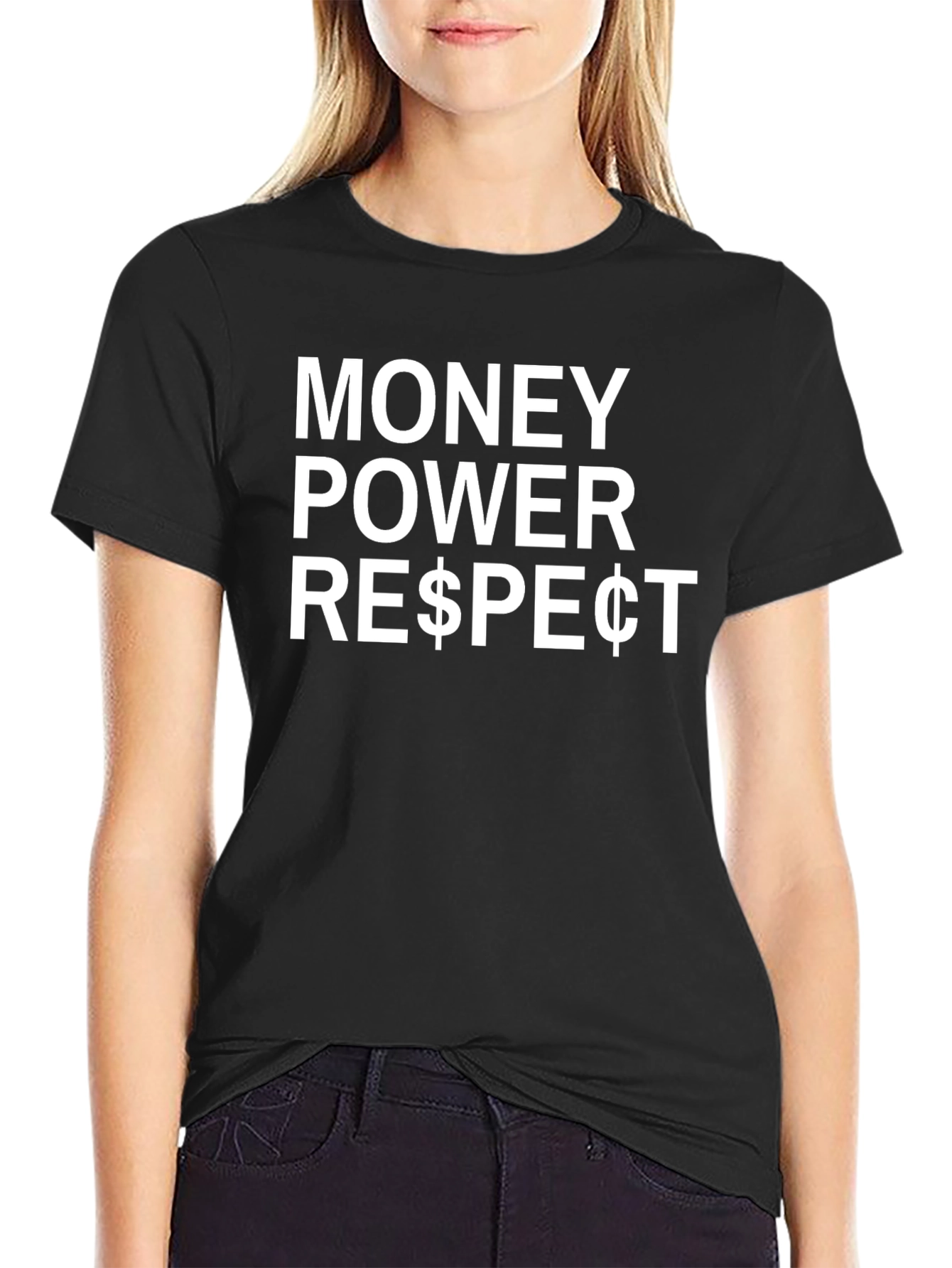 Money Power Respect Black Graphic Tee