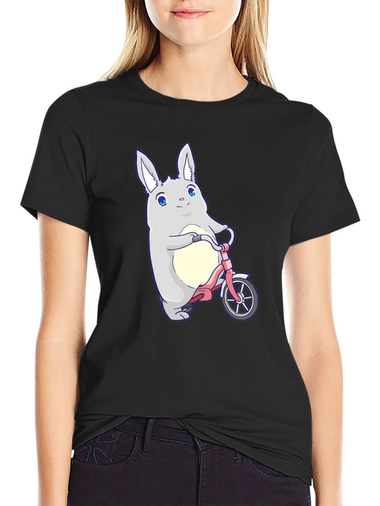 Cute Bunny on Bike Graphic T-Shirt