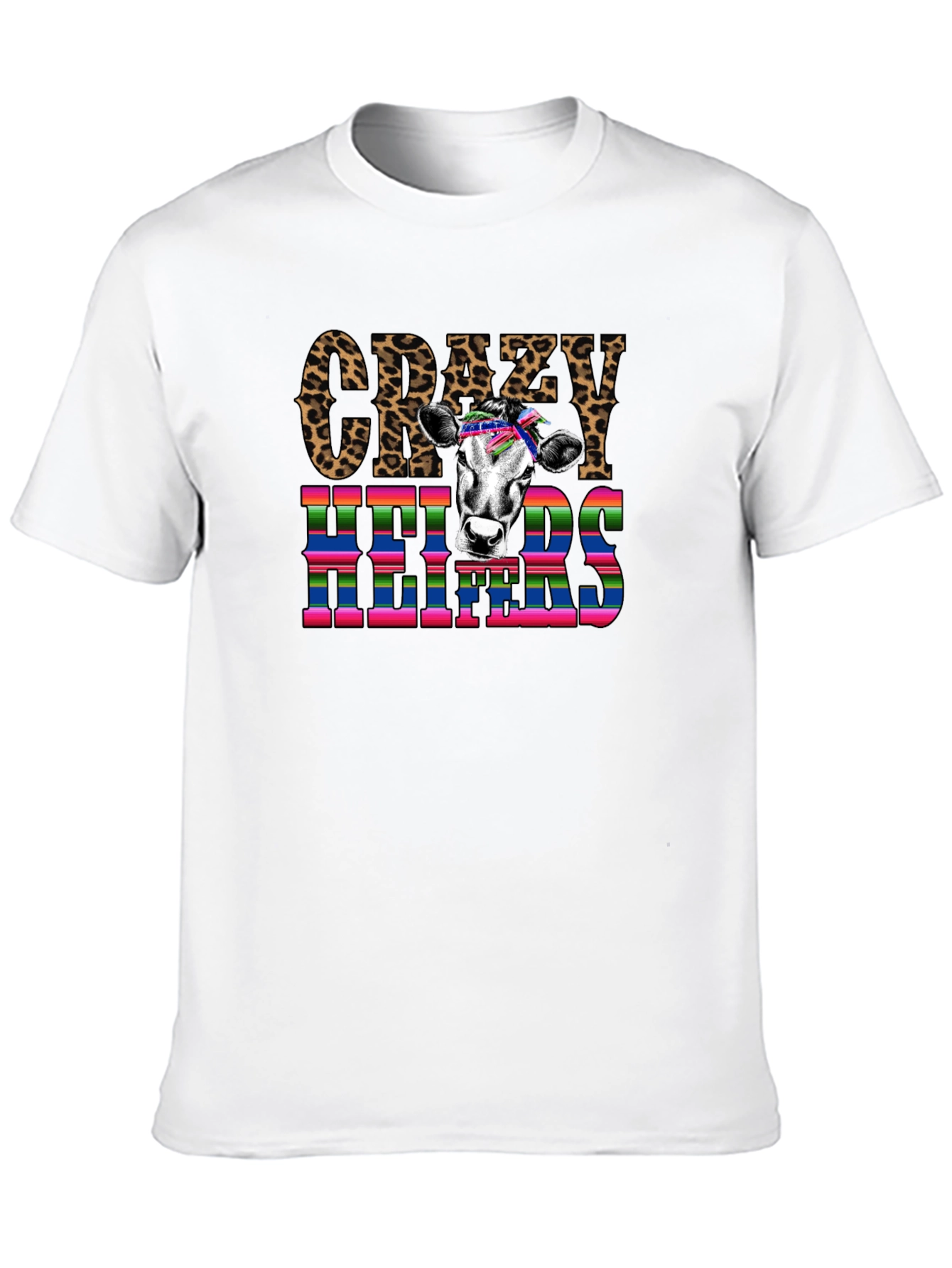 Crazy Heifers Graphic Tee - Black Cotton Blend