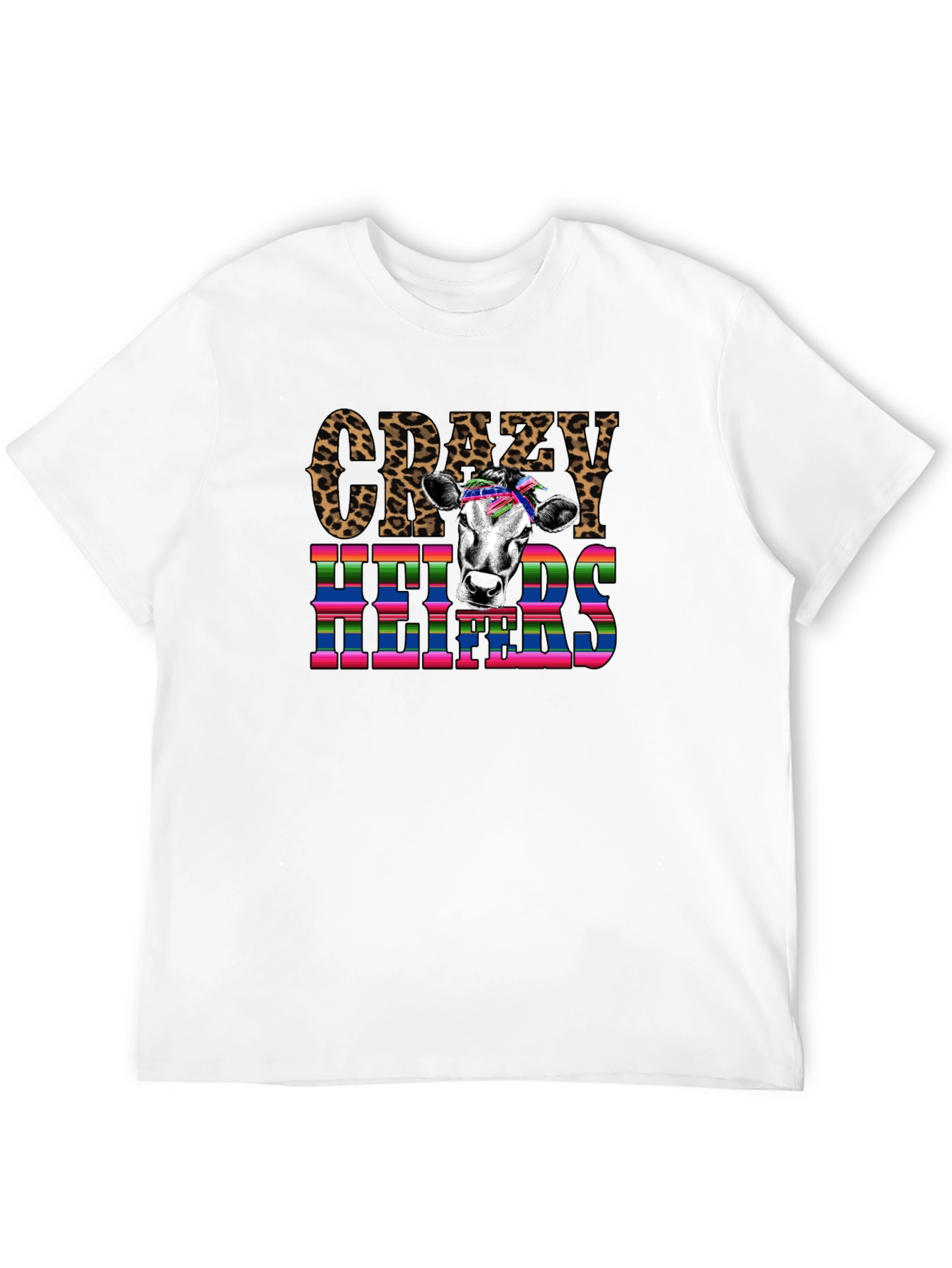 Crazy Heifers Graphic Tee - Black Cotton Blend