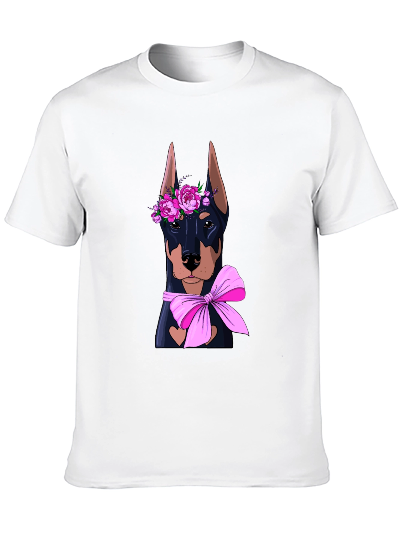 Doberman Flower Crown T-Shirt – Cute Dog Lover Graphic Tee