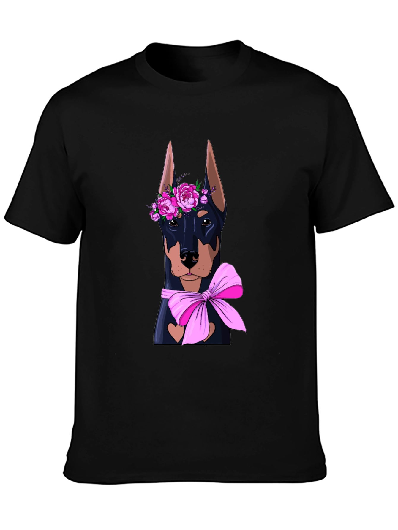 Doberman Flower Crown T-Shirt – Cute Dog Lover Graphic Tee