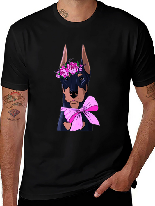 Doberman Flower Crown T-Shirt – Cute Dog Lover Graphic Tee