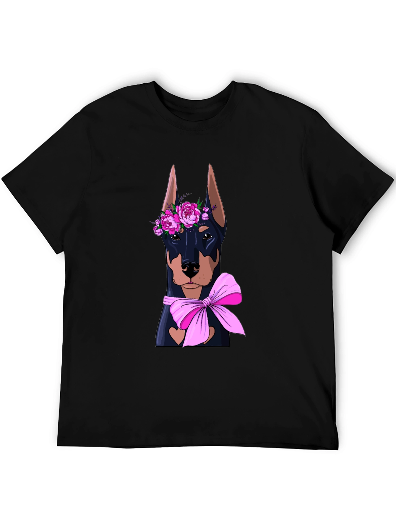Doberman Flower Crown T-Shirt – Cute Dog Lover Graphic Tee