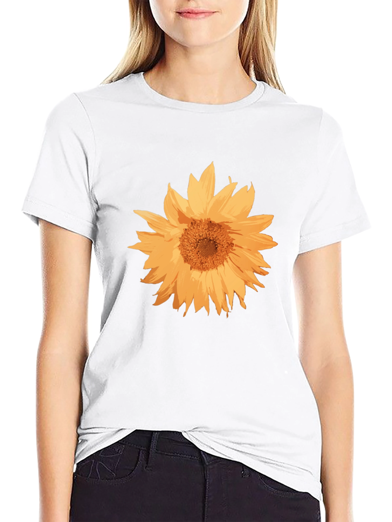 Sunflower Graphic Tee - Casual Black T-Shirt