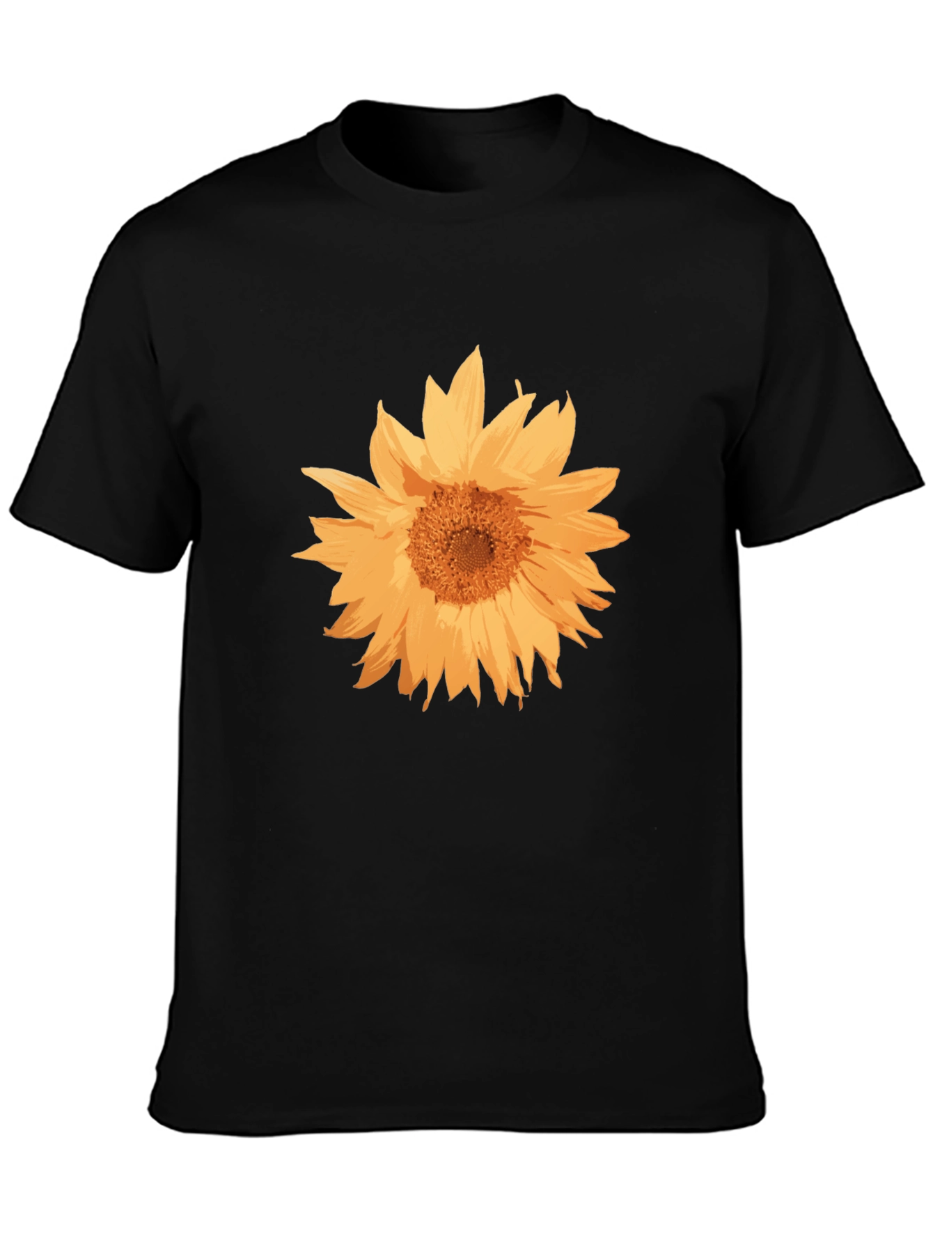 Sunflower Graphic Tee - Casual Black T-Shirt