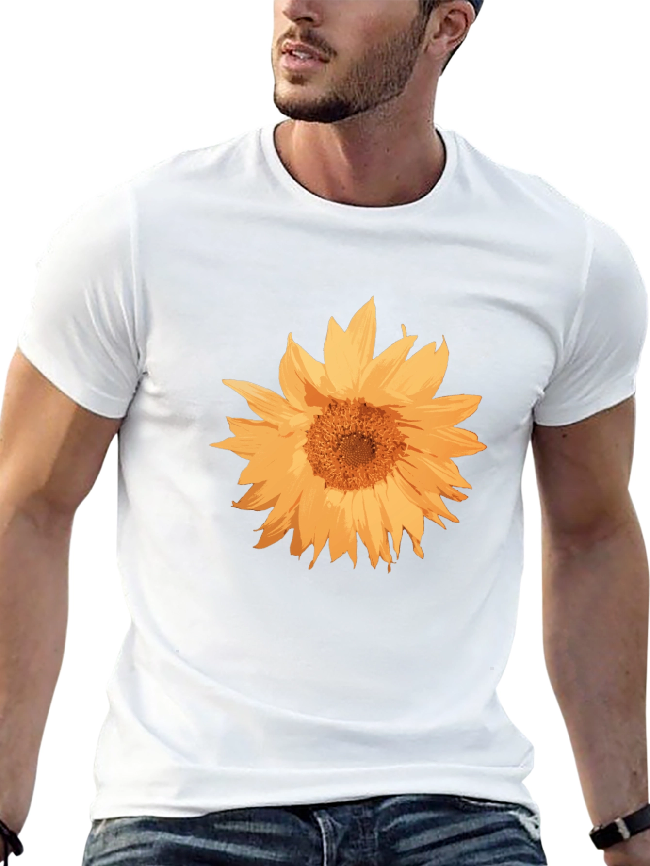Sunflower Graphic Tee - Casual Black T-Shirt
