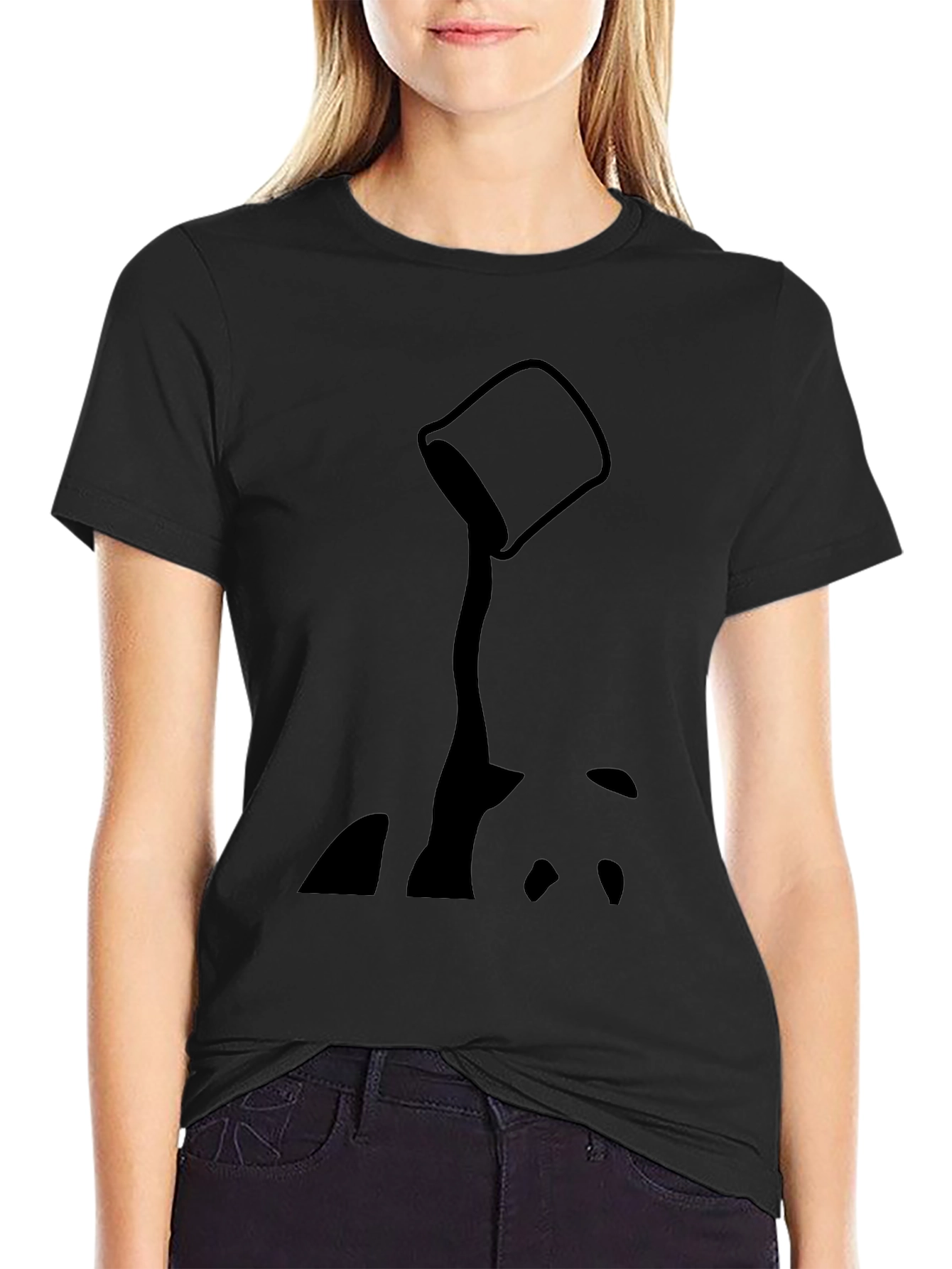 Abstract Paint Pouring Black T-Shirt