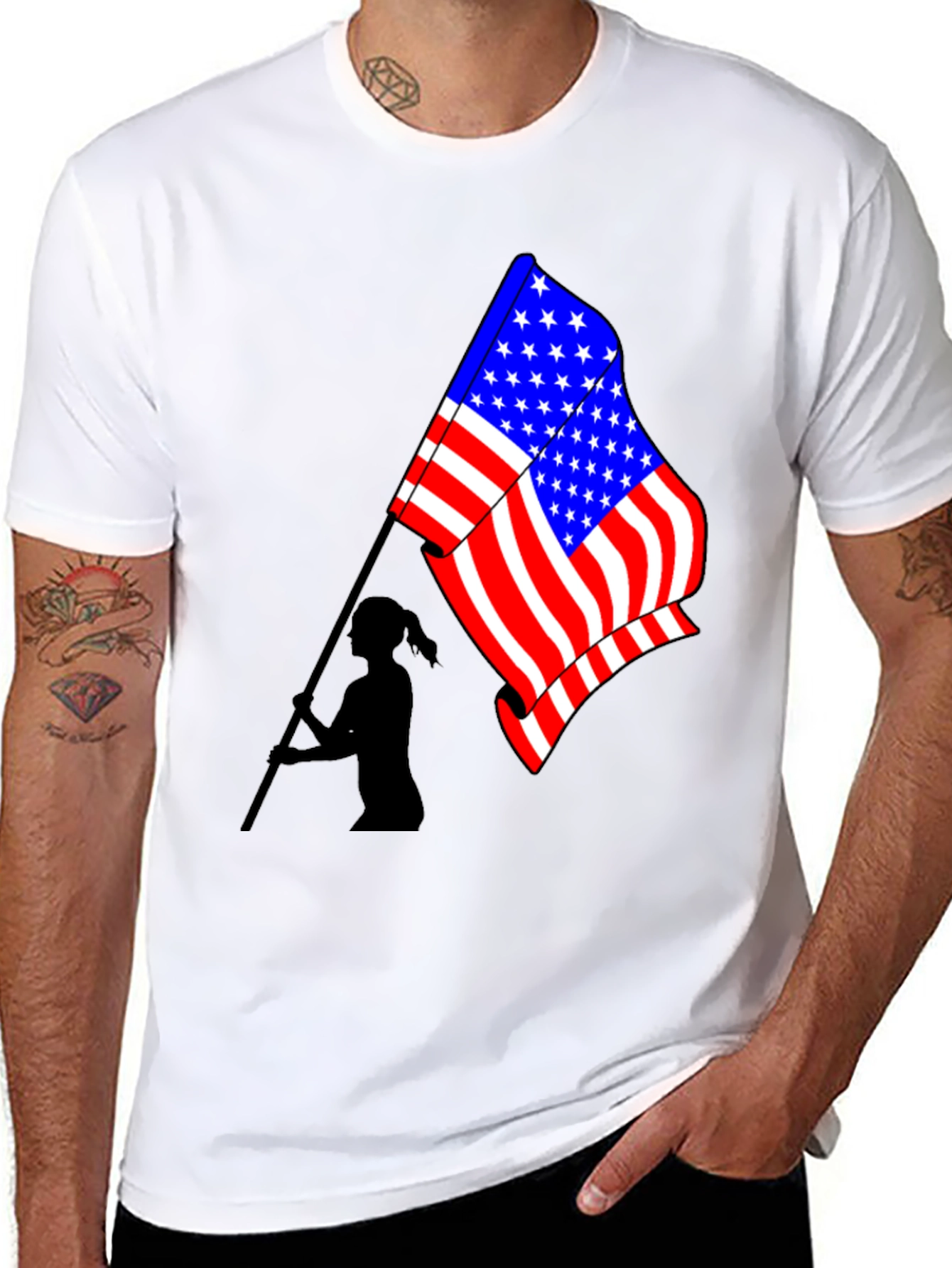 American Flag Graphic Tee - Patriotic Style