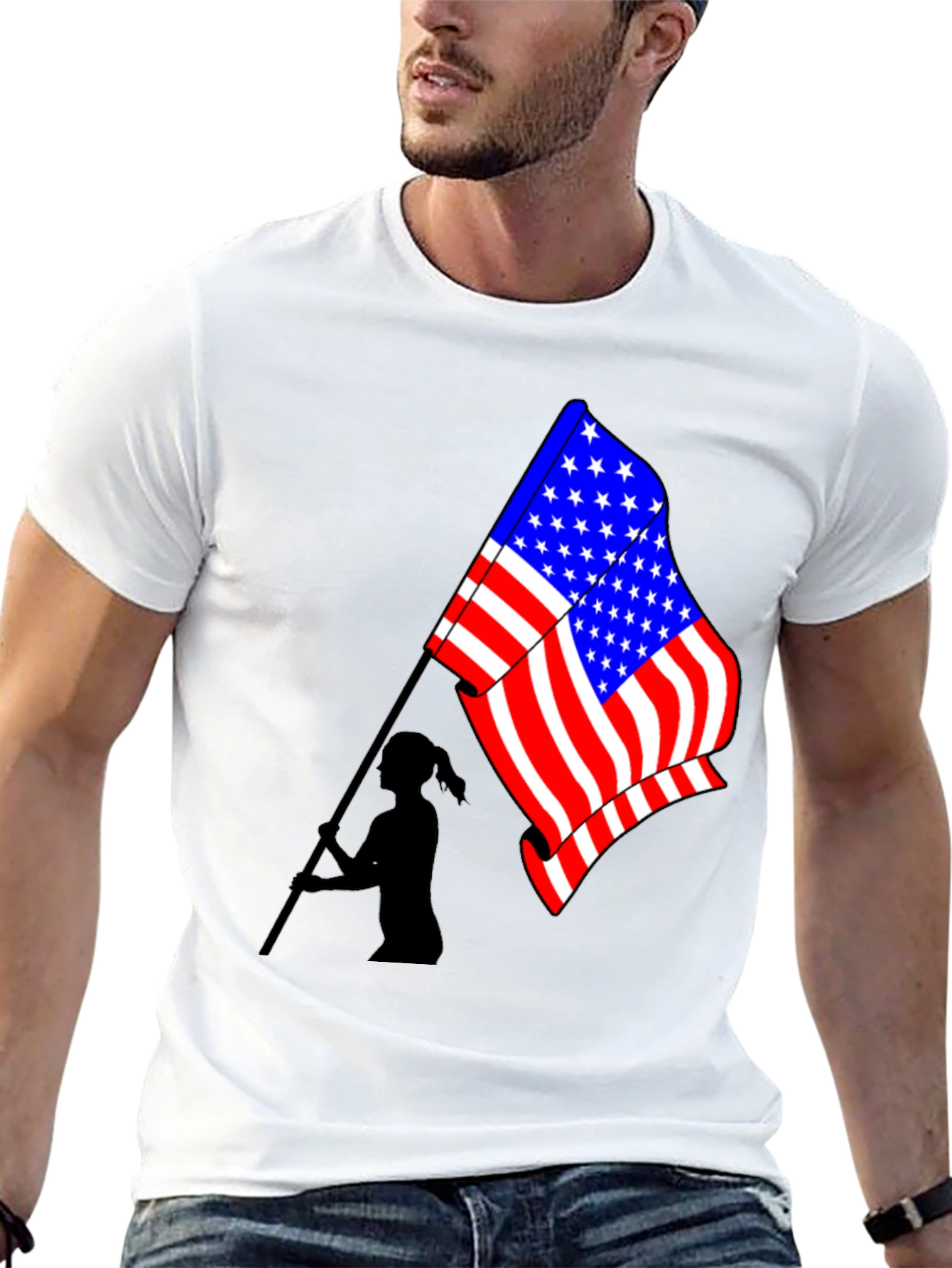 American Flag Graphic Tee - Patriotic Style