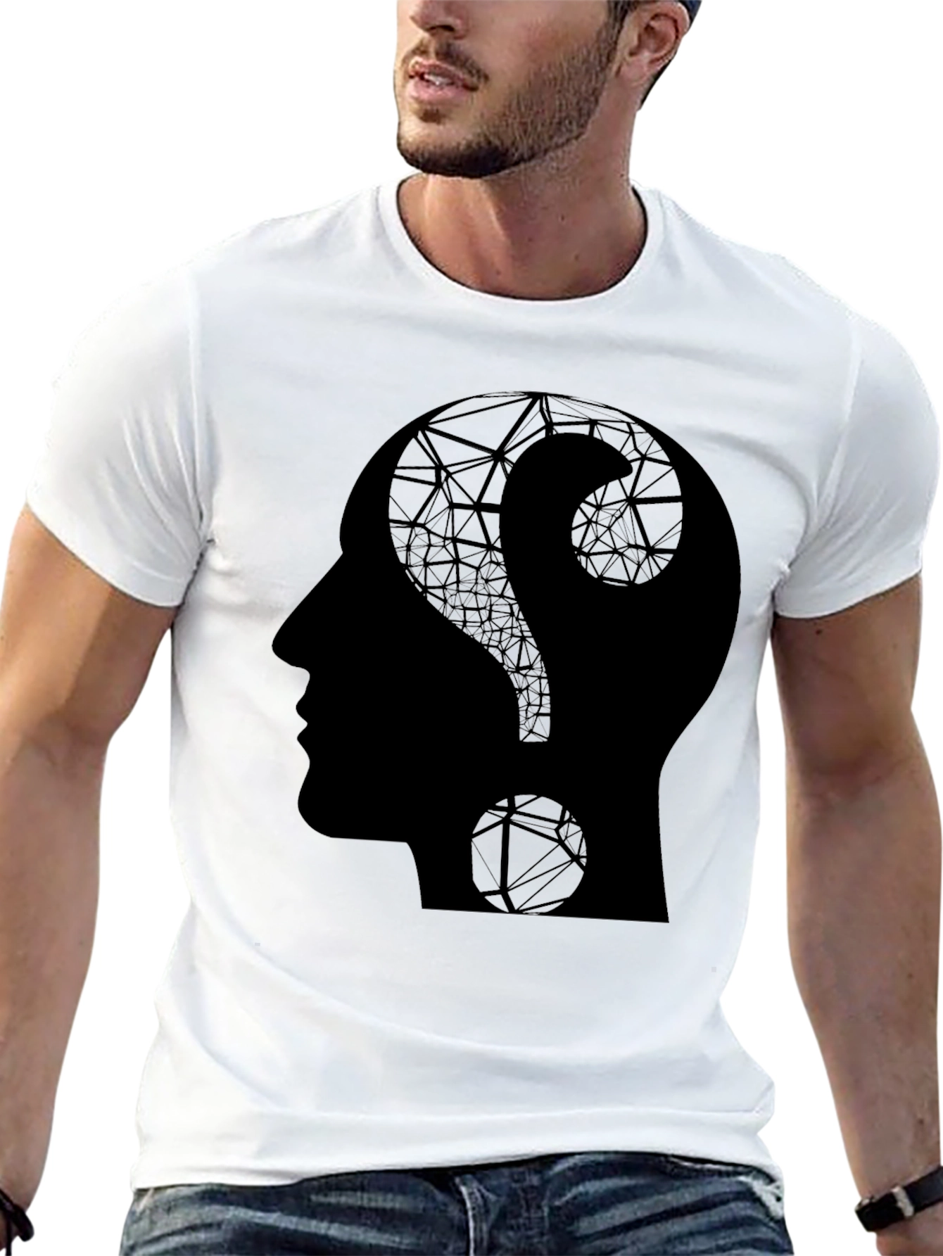 Questioning Mind Graphic T-Shirt - Black