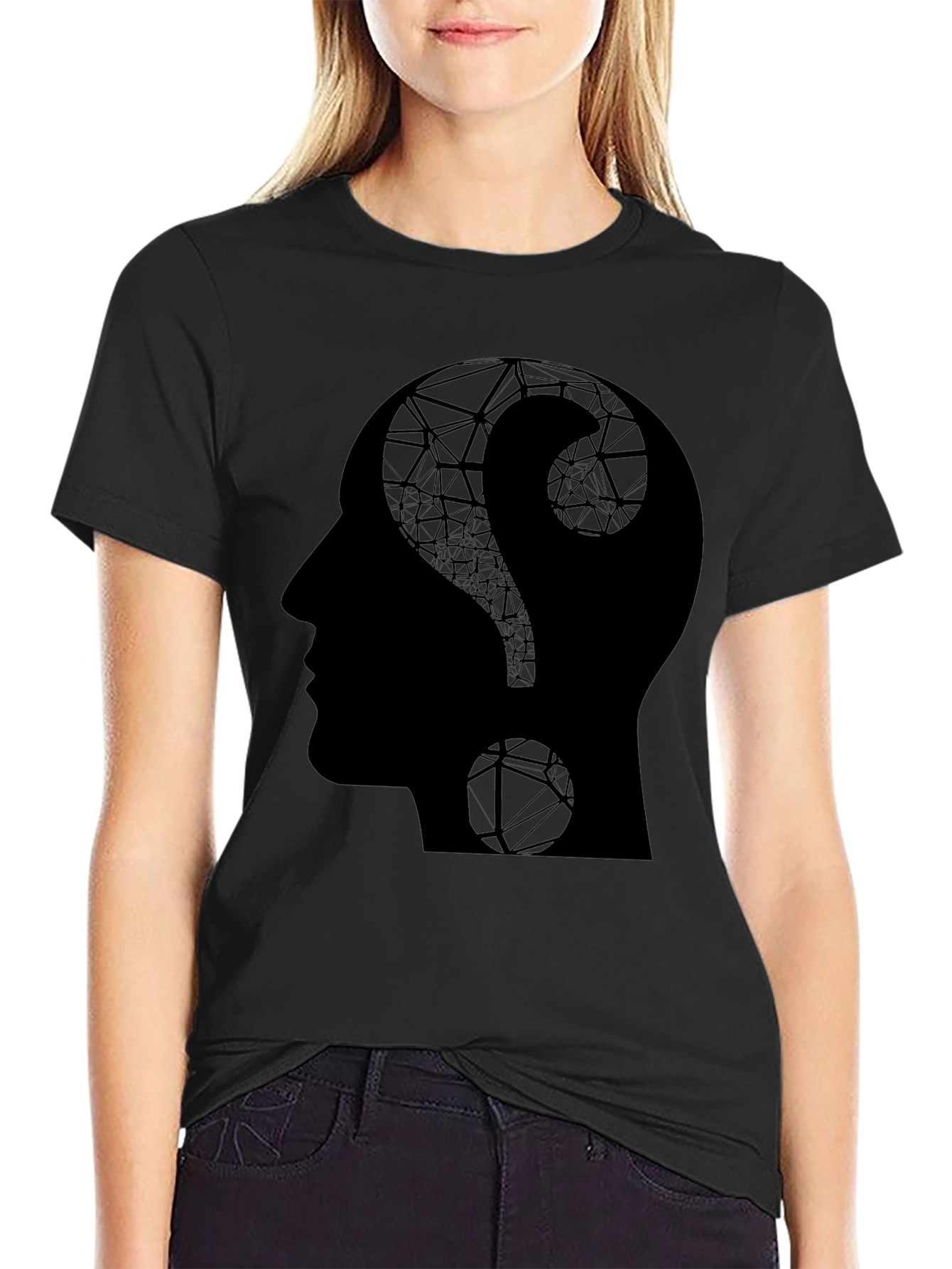 Questioning Mind Graphic T-Shirt - Black
