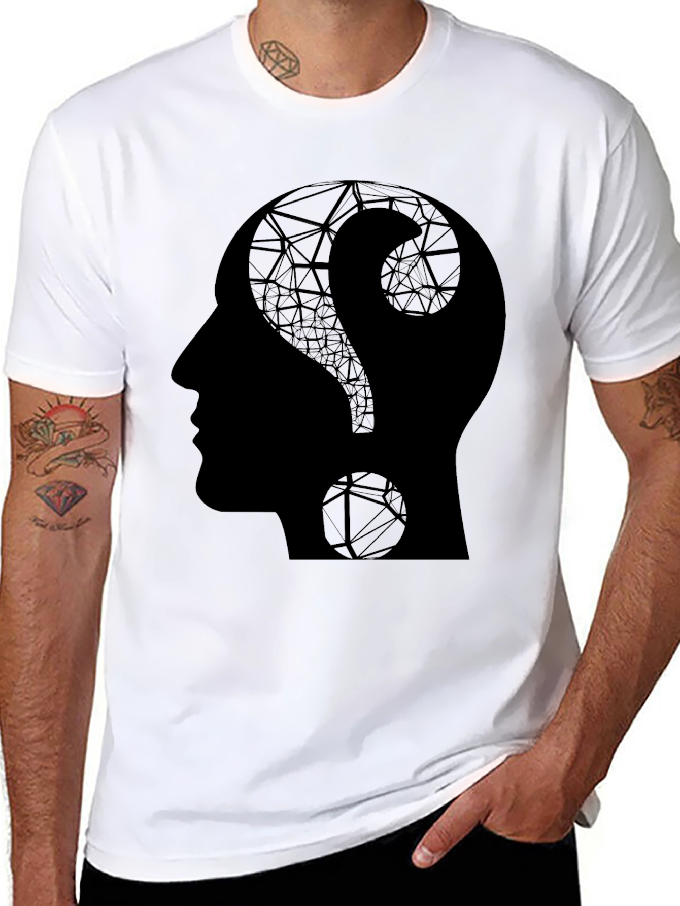 Questioning Mind Graphic T-Shirt - Black