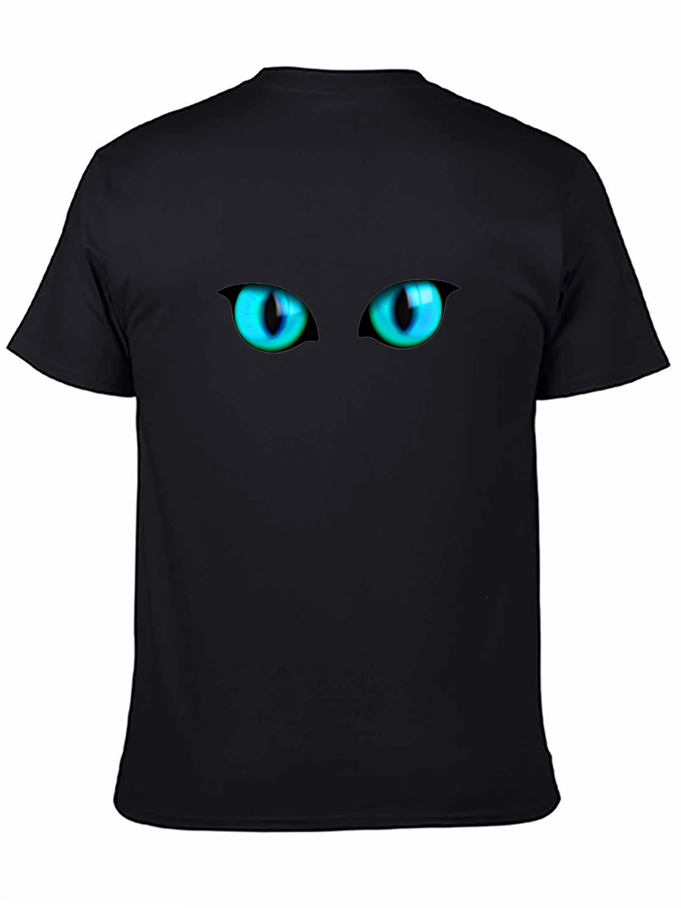 Mens Black Cat Eyes Graphic T-Shirt