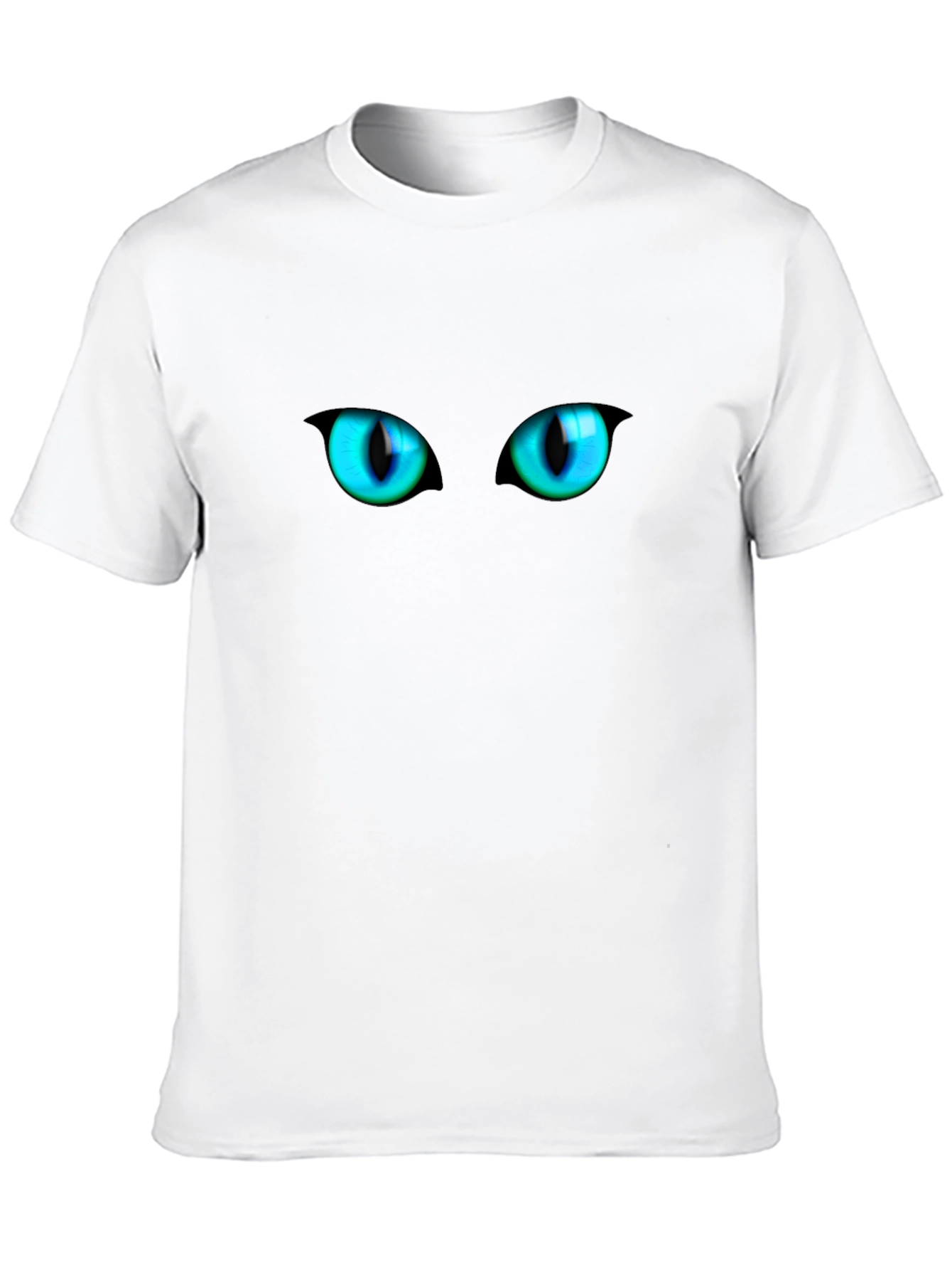 Mens Black Cat Eyes Graphic T-Shirt