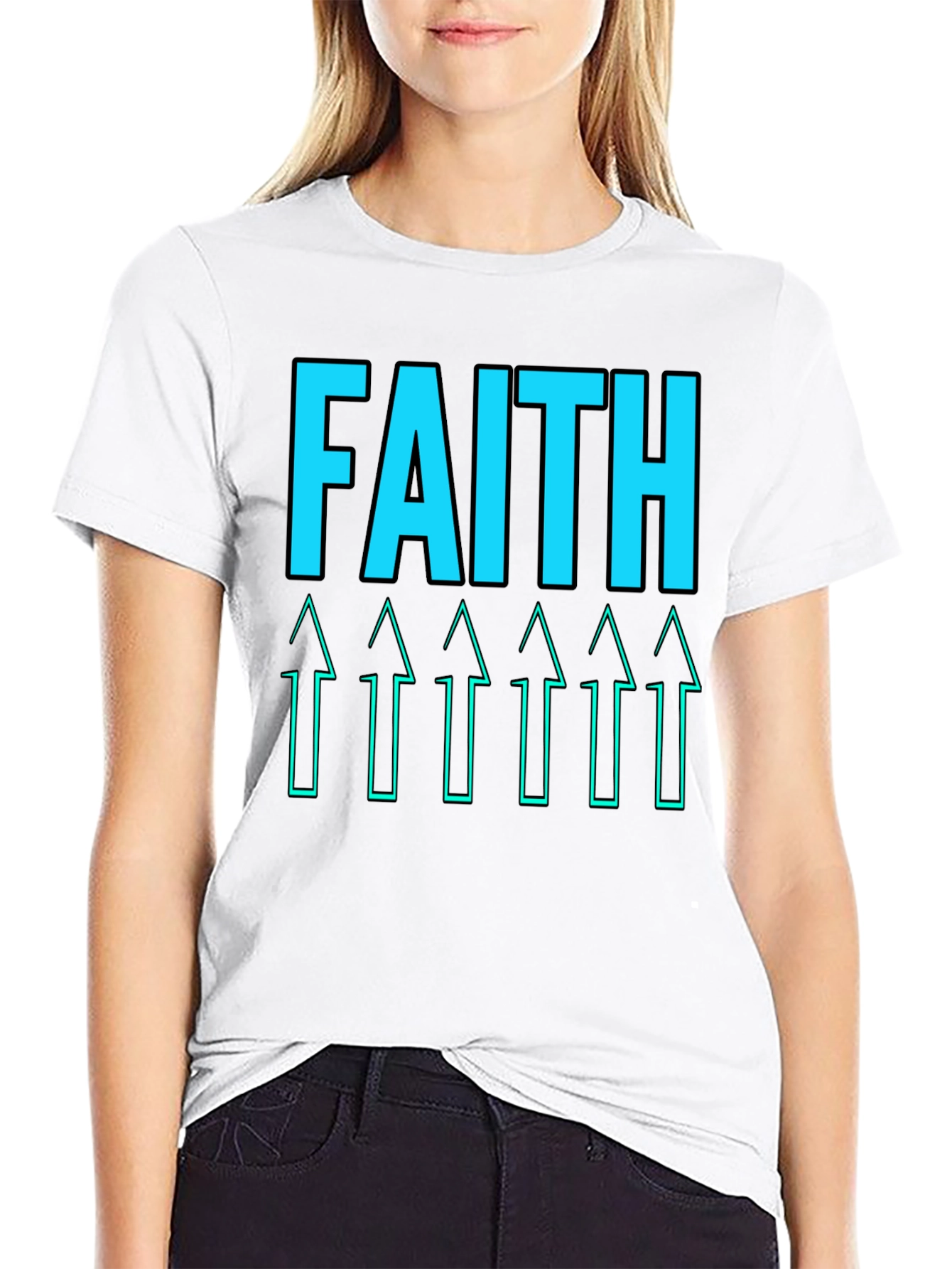 Faith Arrows Graphic Tee - Black Casual Shirt