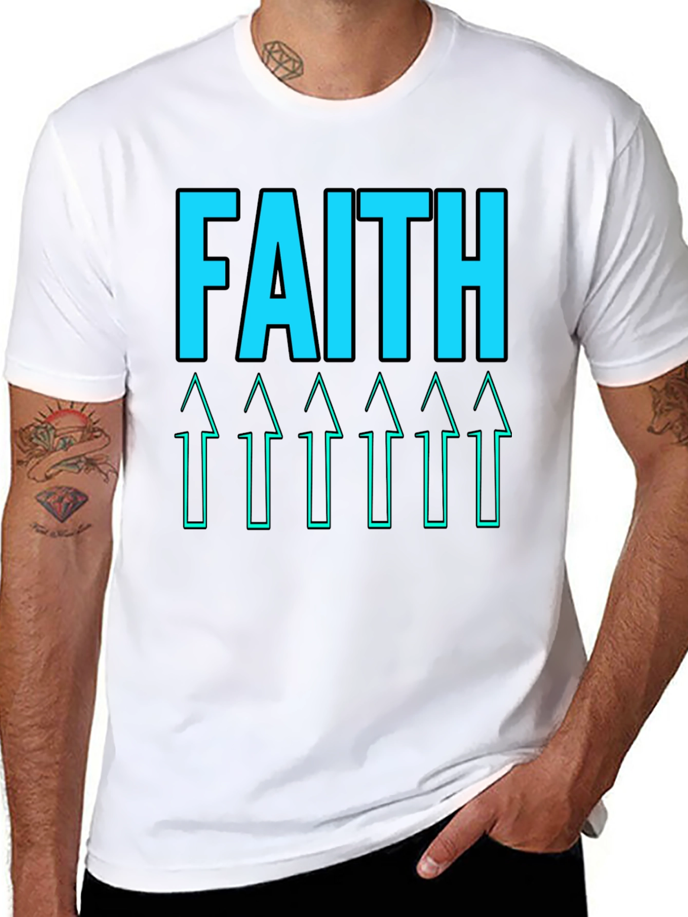 Faith Arrows Graphic Tee - Black Casual Shirt