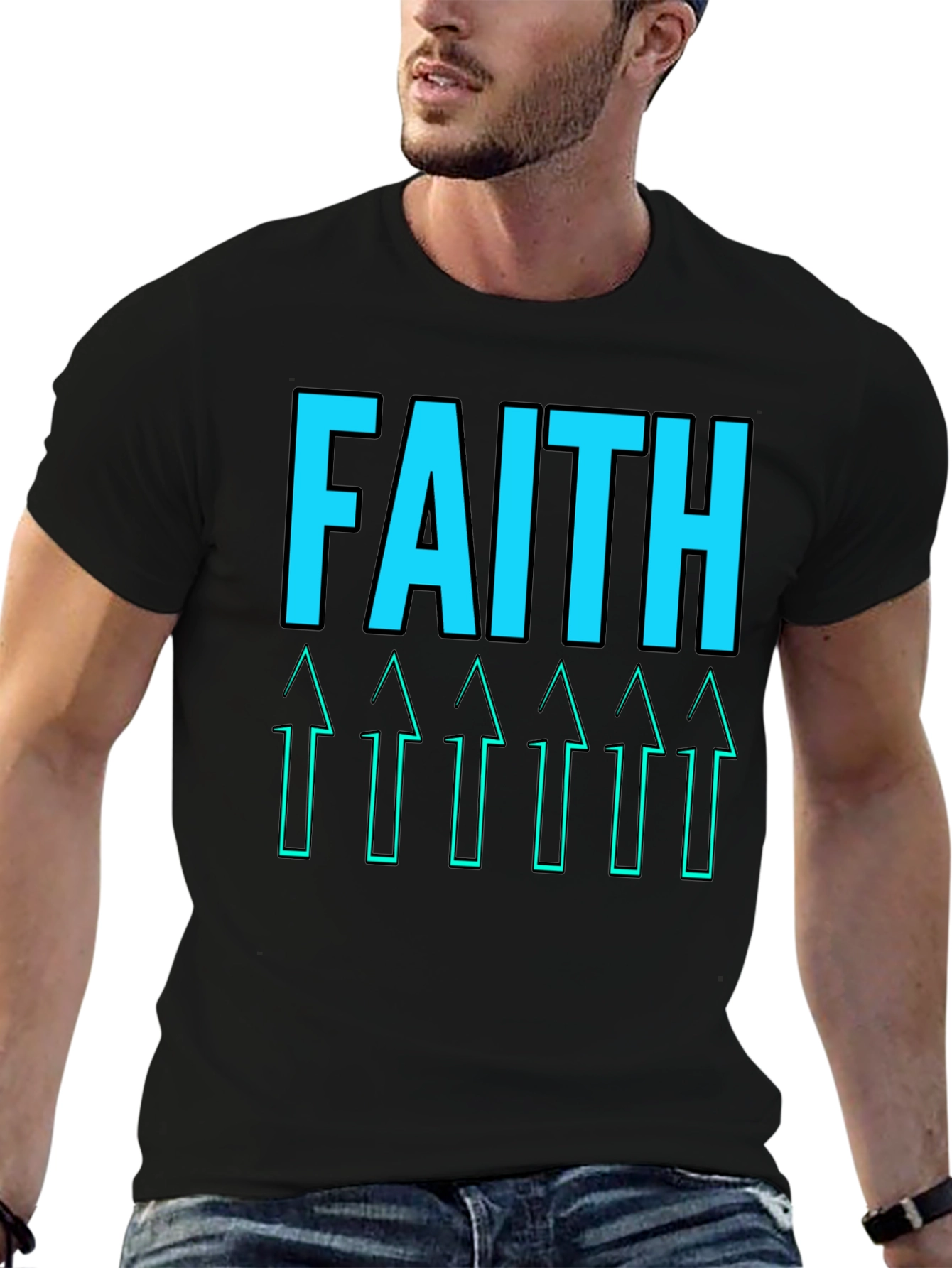 Faith Arrows Graphic Tee - Black Casual Shirt
