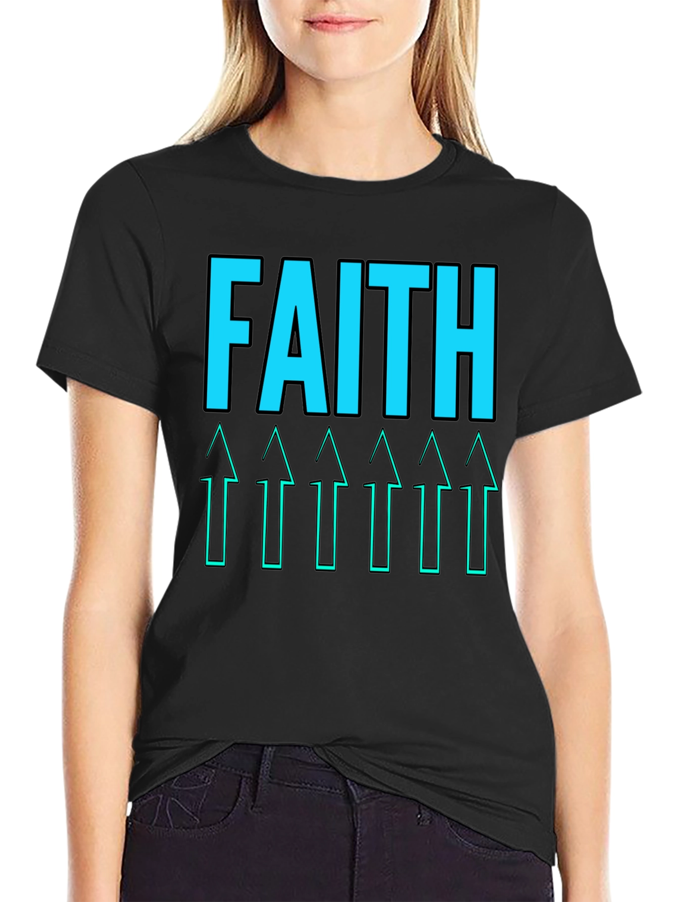 Faith Arrows Graphic Tee - Black Casual Shirt