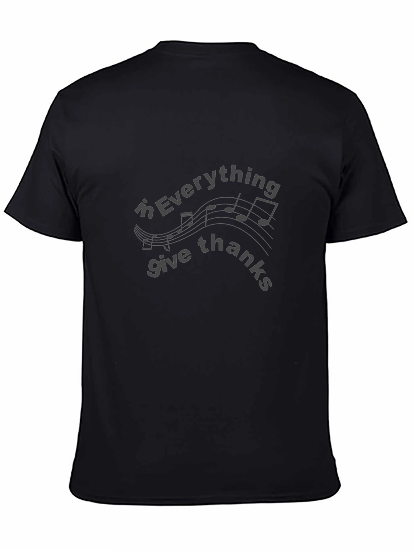Give Thanks Tee - Stylish Music Note Graphic Shirt
