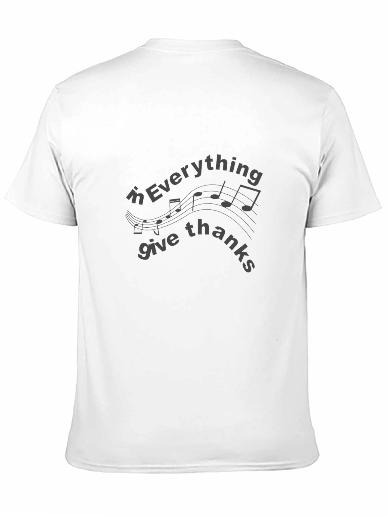 Give Thanks Tee - Stylish Music Note Graphic Shirt
