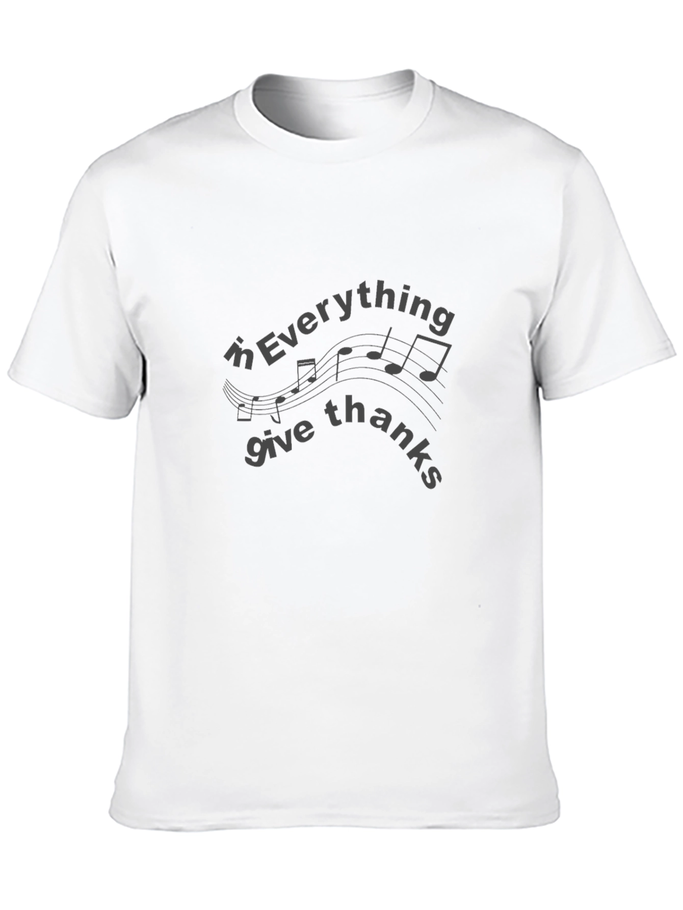 Give Thanks Tee - Stylish Music Note Graphic Shirt