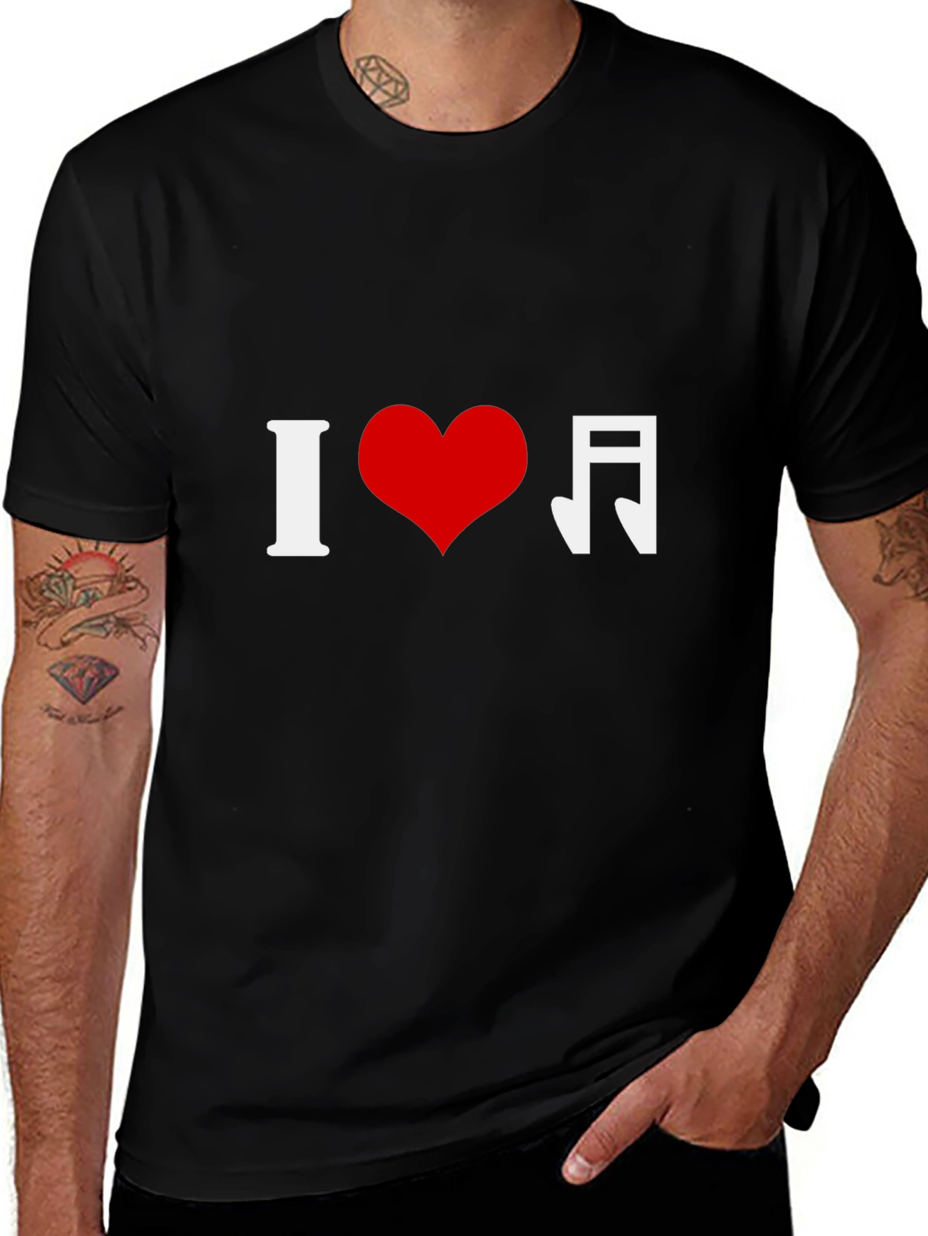 I Heart Music Black Graphic Tee