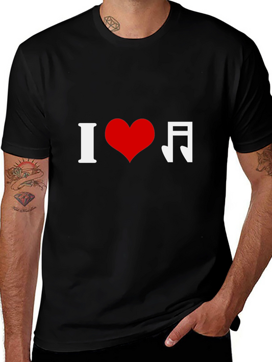 I Heart Music Black Graphic Tee