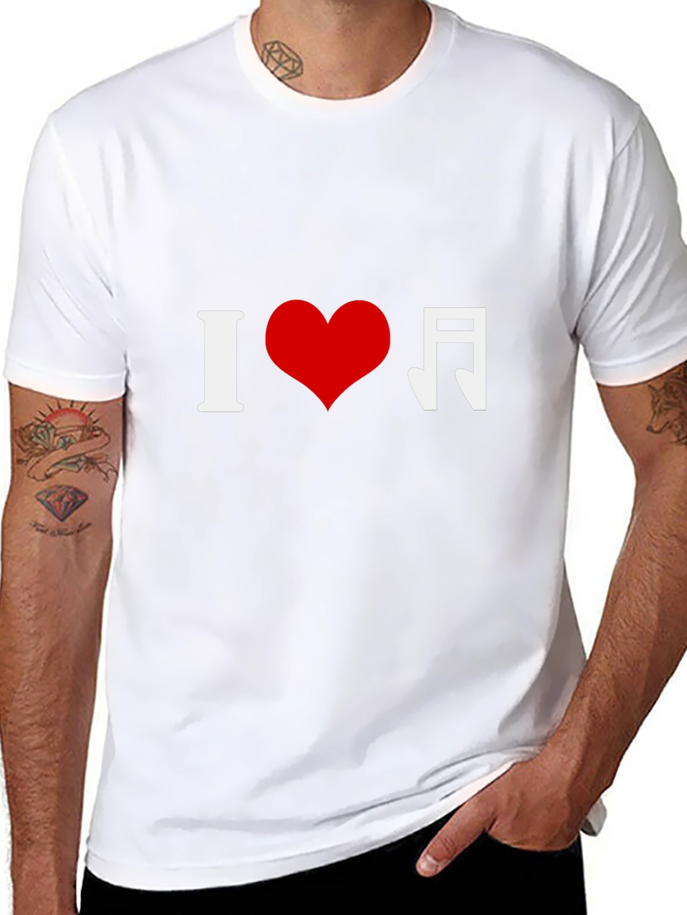I Heart Music Black Graphic Tee