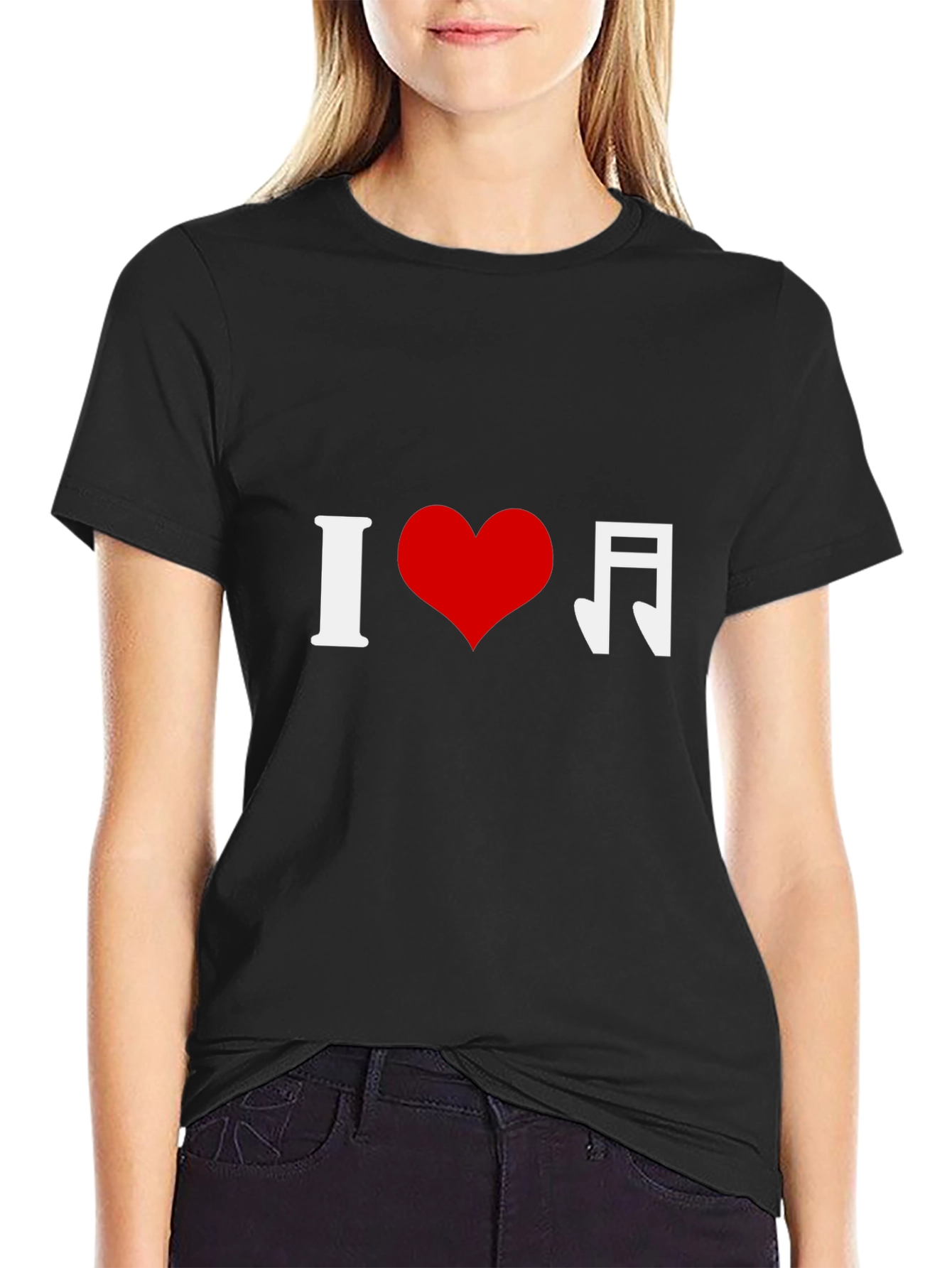 I Heart Music Black Graphic Tee