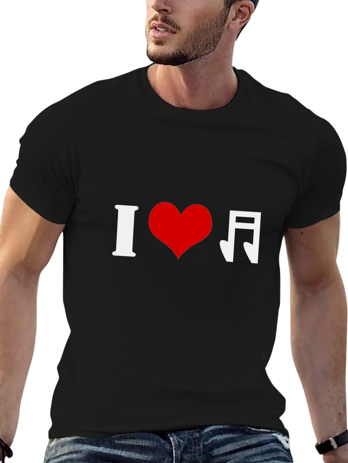 I Heart Music Black Graphic Tee