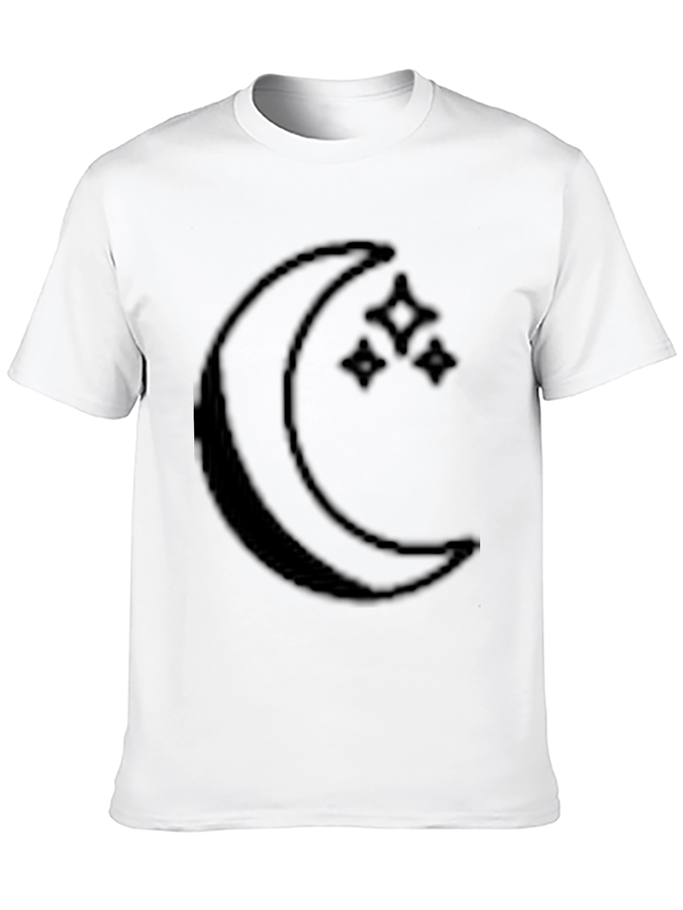 Crescent Moon & Stars Graphic Black T-Shirt