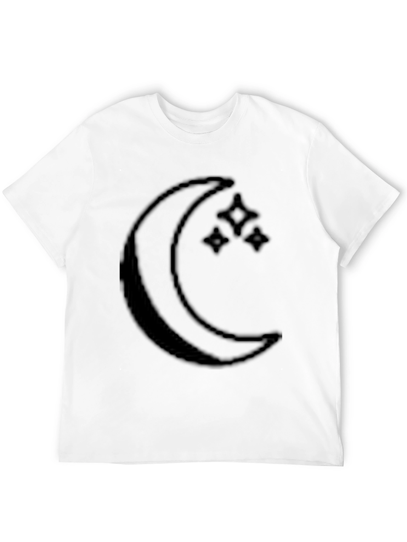 Crescent Moon & Stars Graphic Black T-Shirt