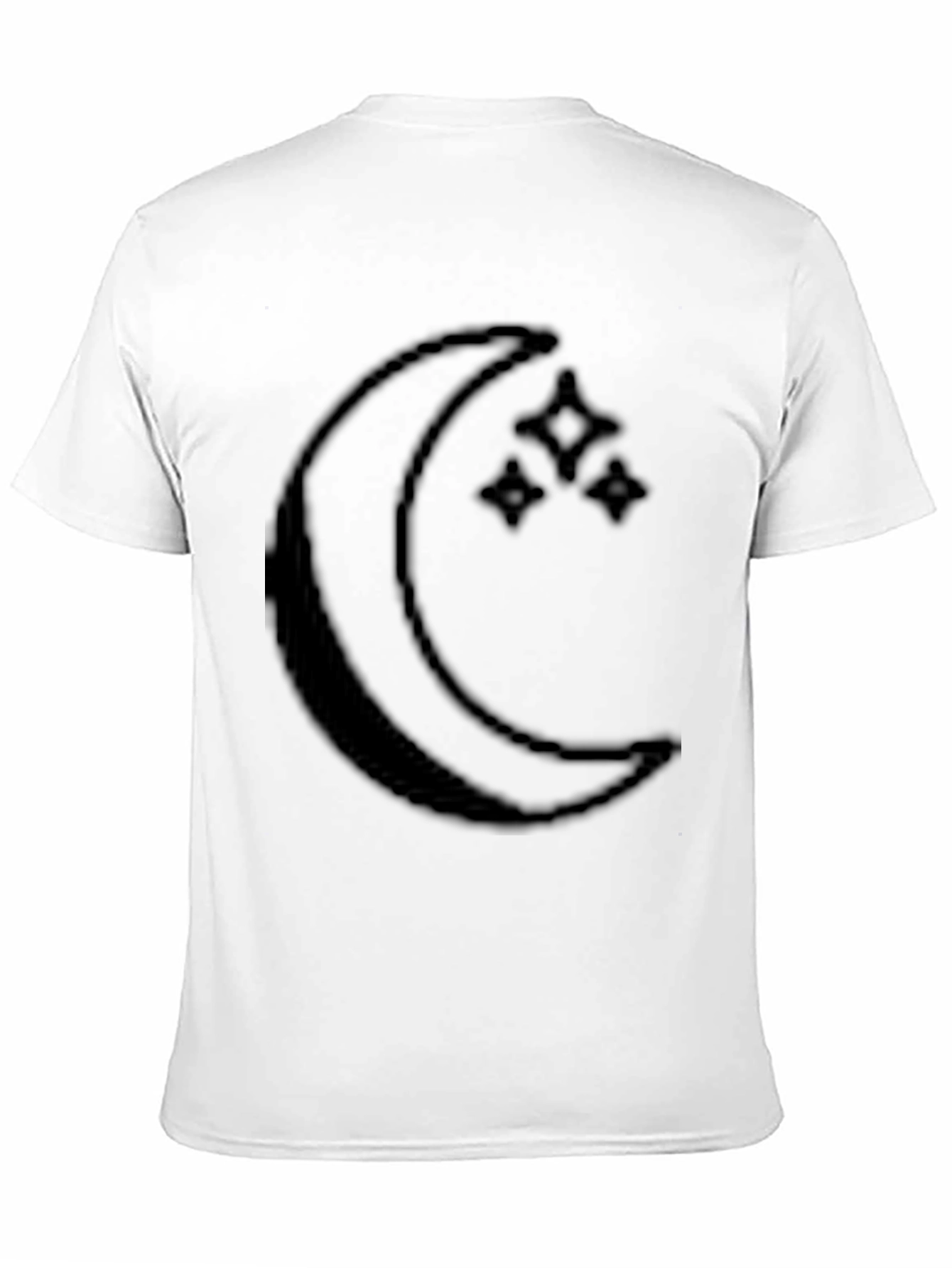 Crescent Moon & Stars Graphic Black T-Shirt