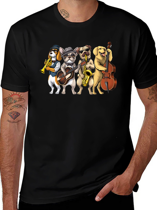 Musical Dogs Band Graphic T-Shirt