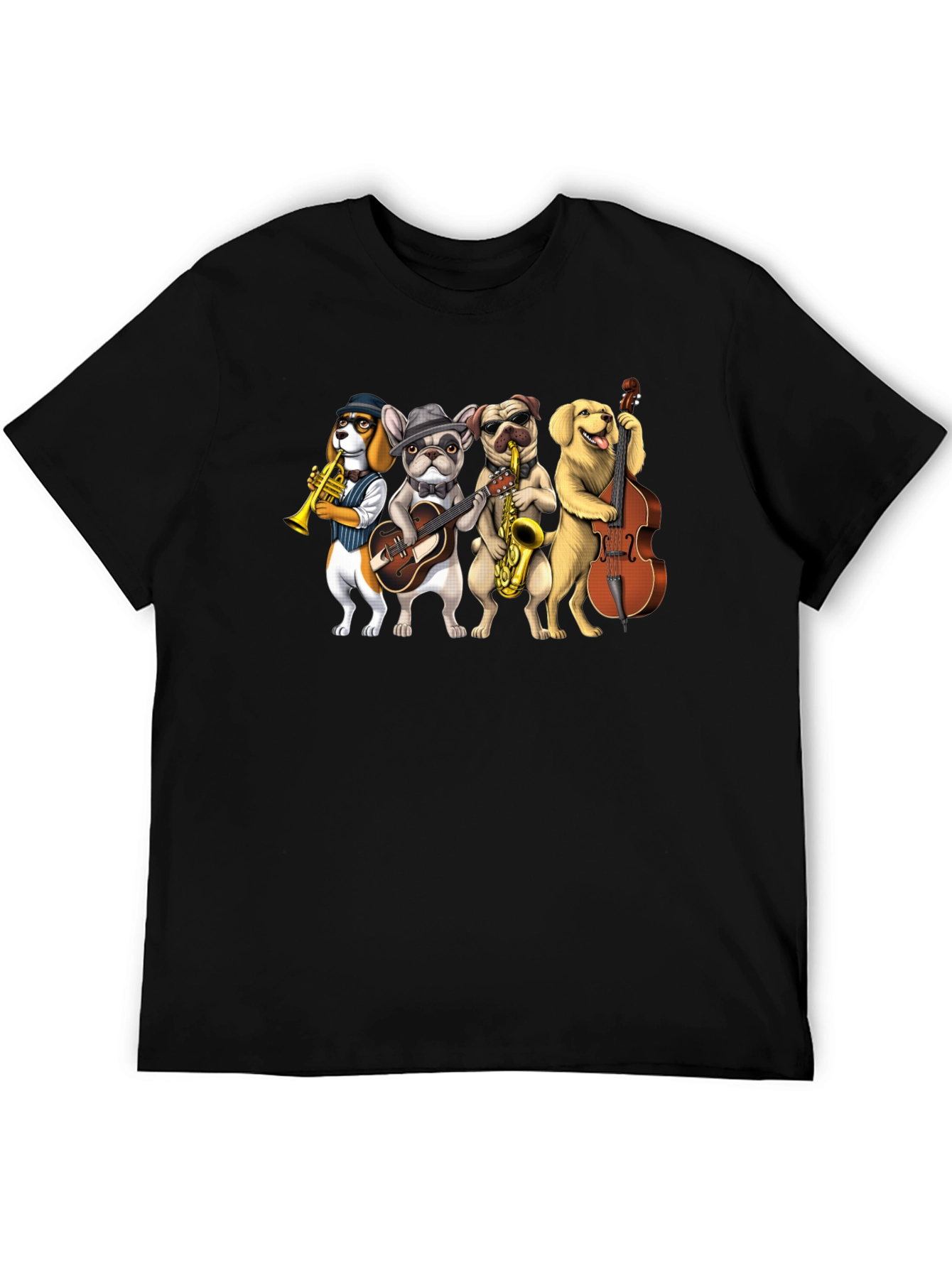 Musical Dogs Band Graphic T-Shirt