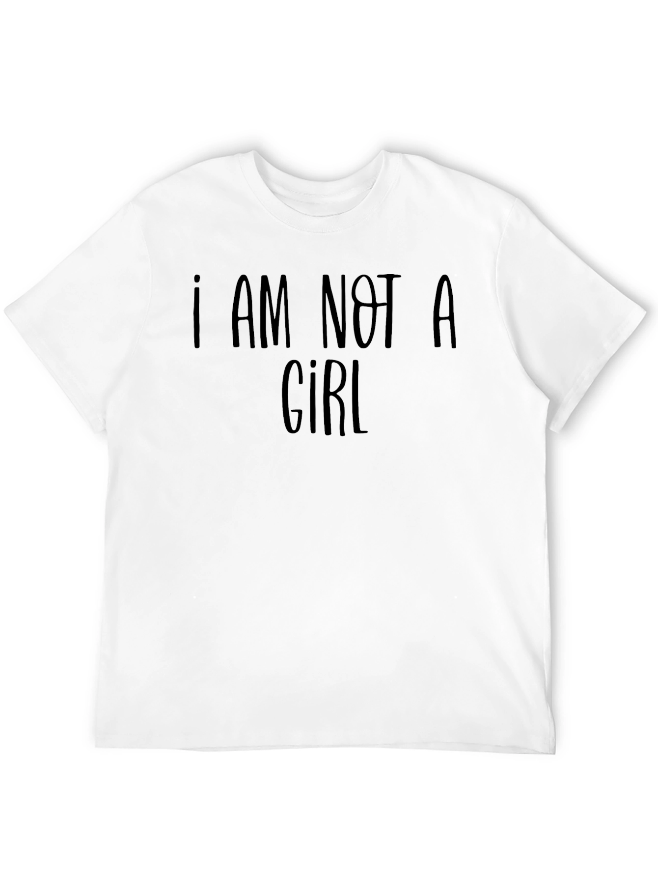 I AM NOT A GIRL Black Graphic T-Shirt