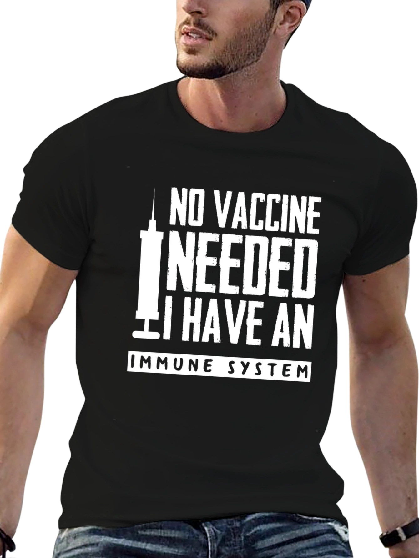 No Vaccine Needed Immune System Graphic T-Shirt