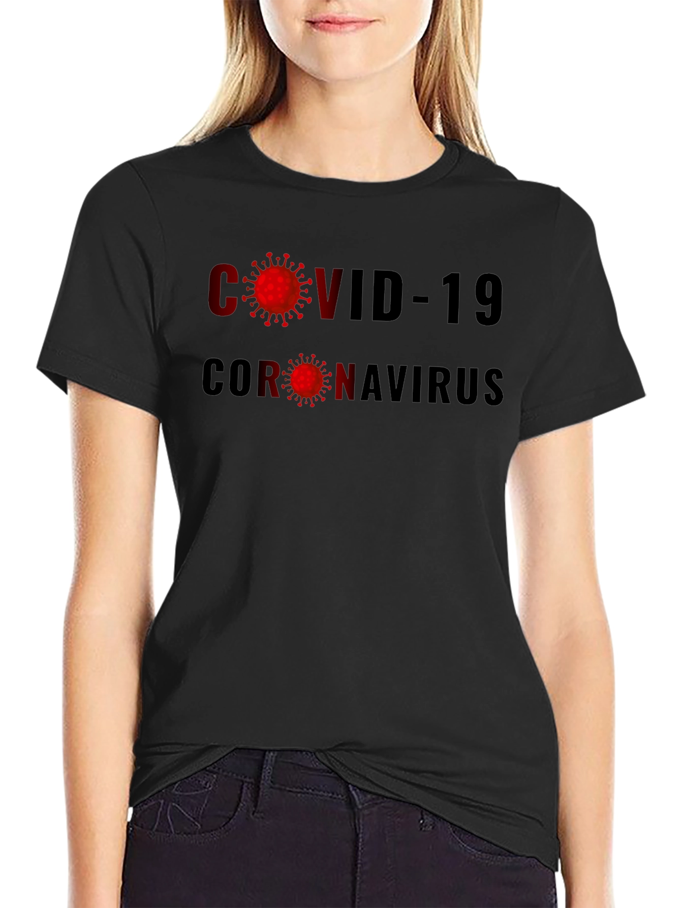COVID-19 Coronavirus Graphic Tee - Black