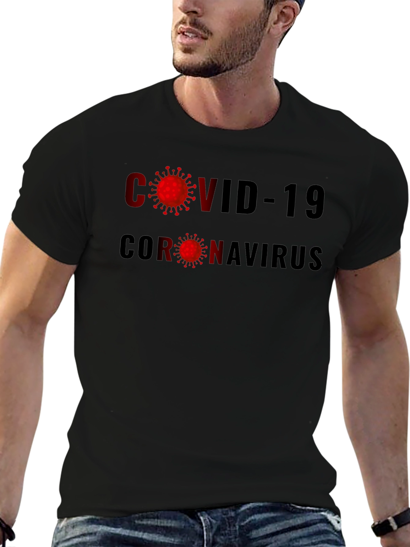 COVID-19 Coronavirus Graphic Tee - Black