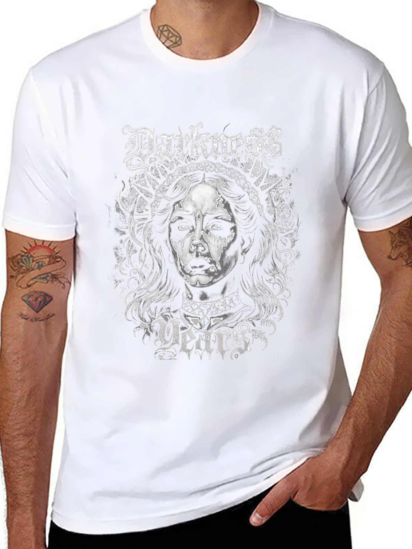 Darkness Years Graphic Print Black T-Shirt