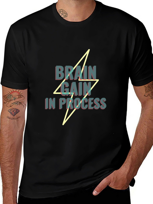 Brain Gain In Process Graphic T-Shirt - Black
