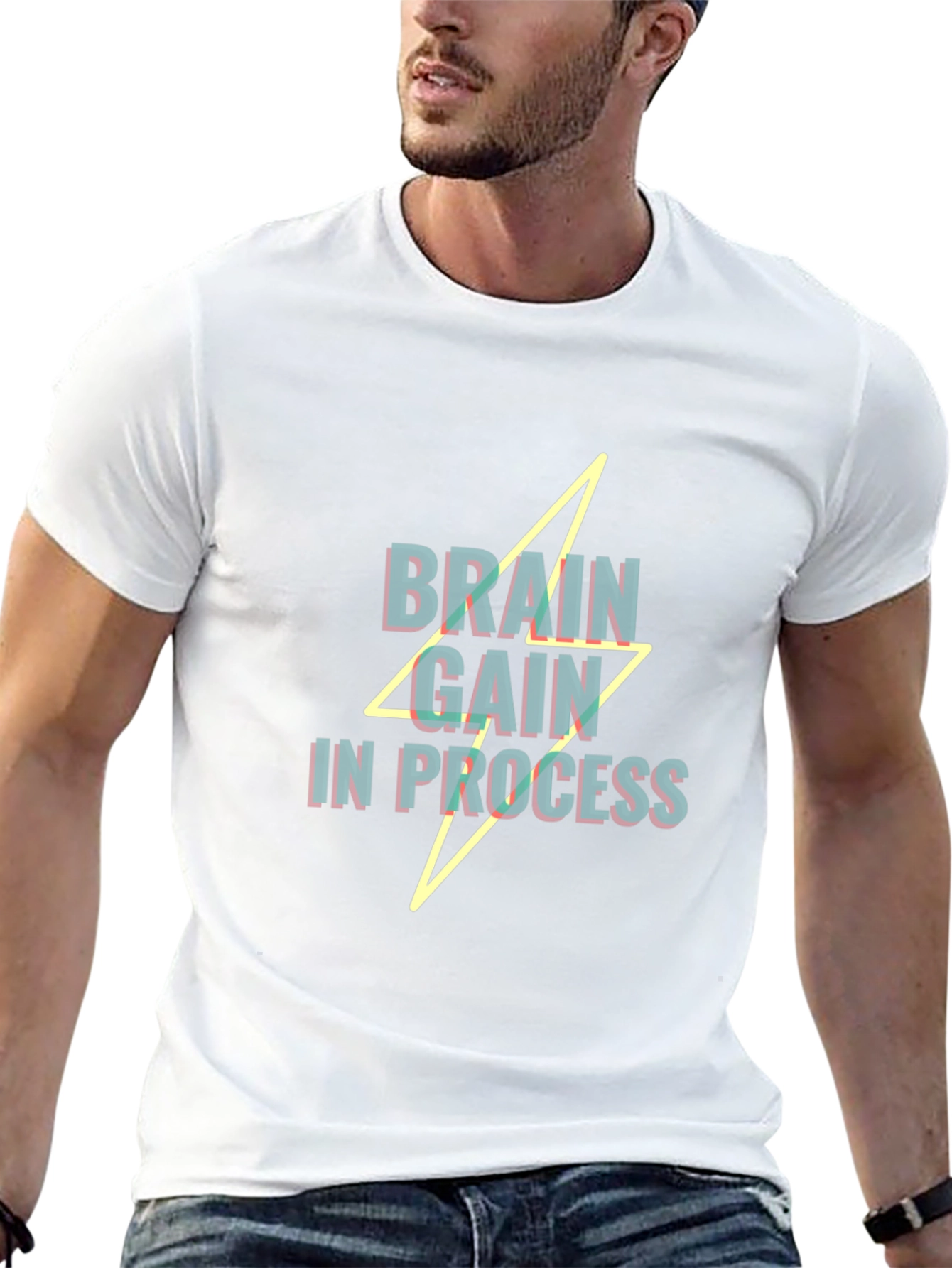 Brain Gain In Process Graphic T-Shirt - Black