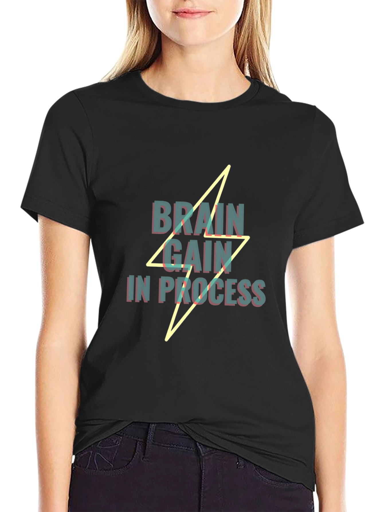 Brain Gain In Process Graphic T-Shirt - Black