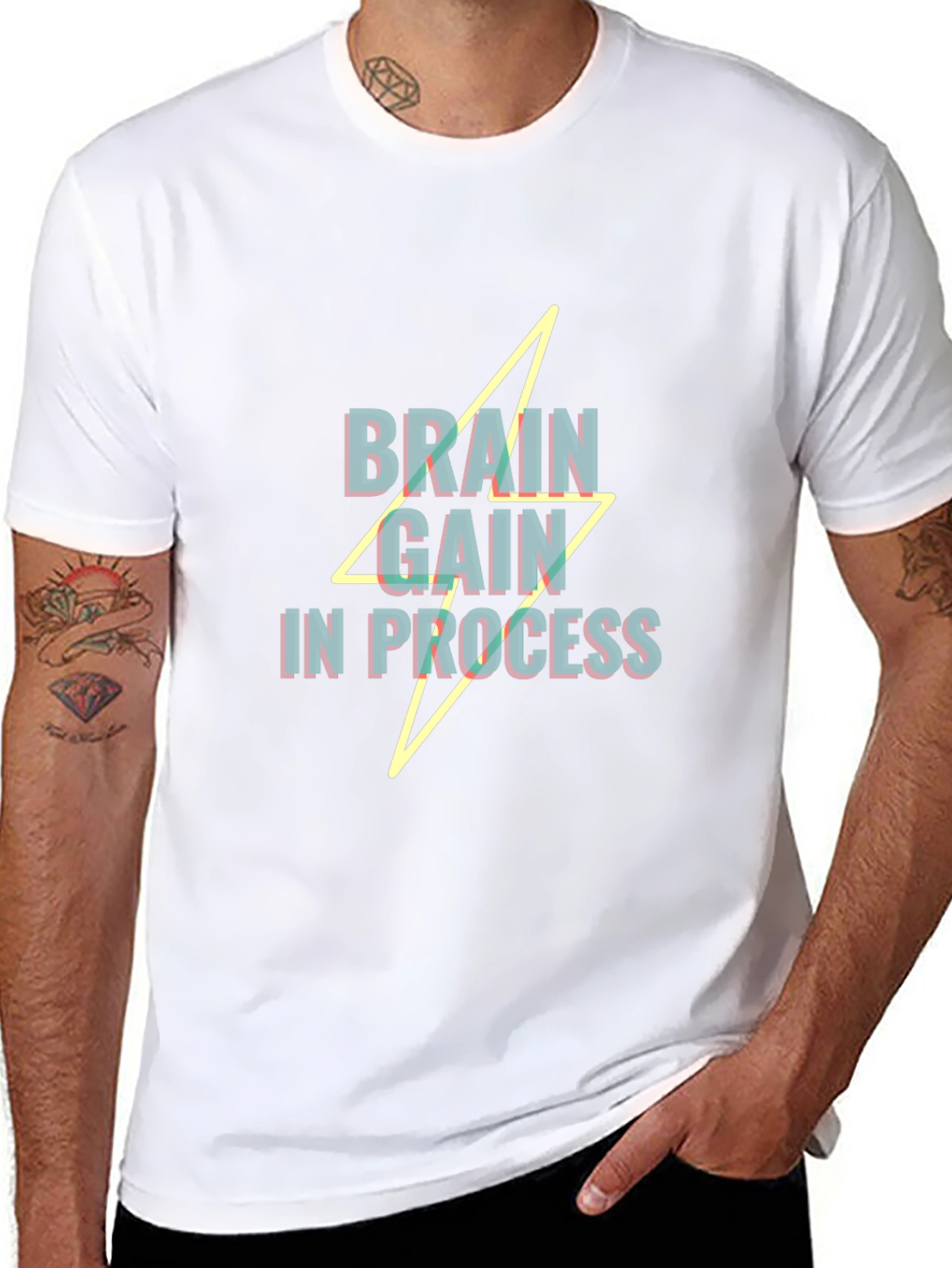 Brain Gain In Process Graphic T-Shirt - Black