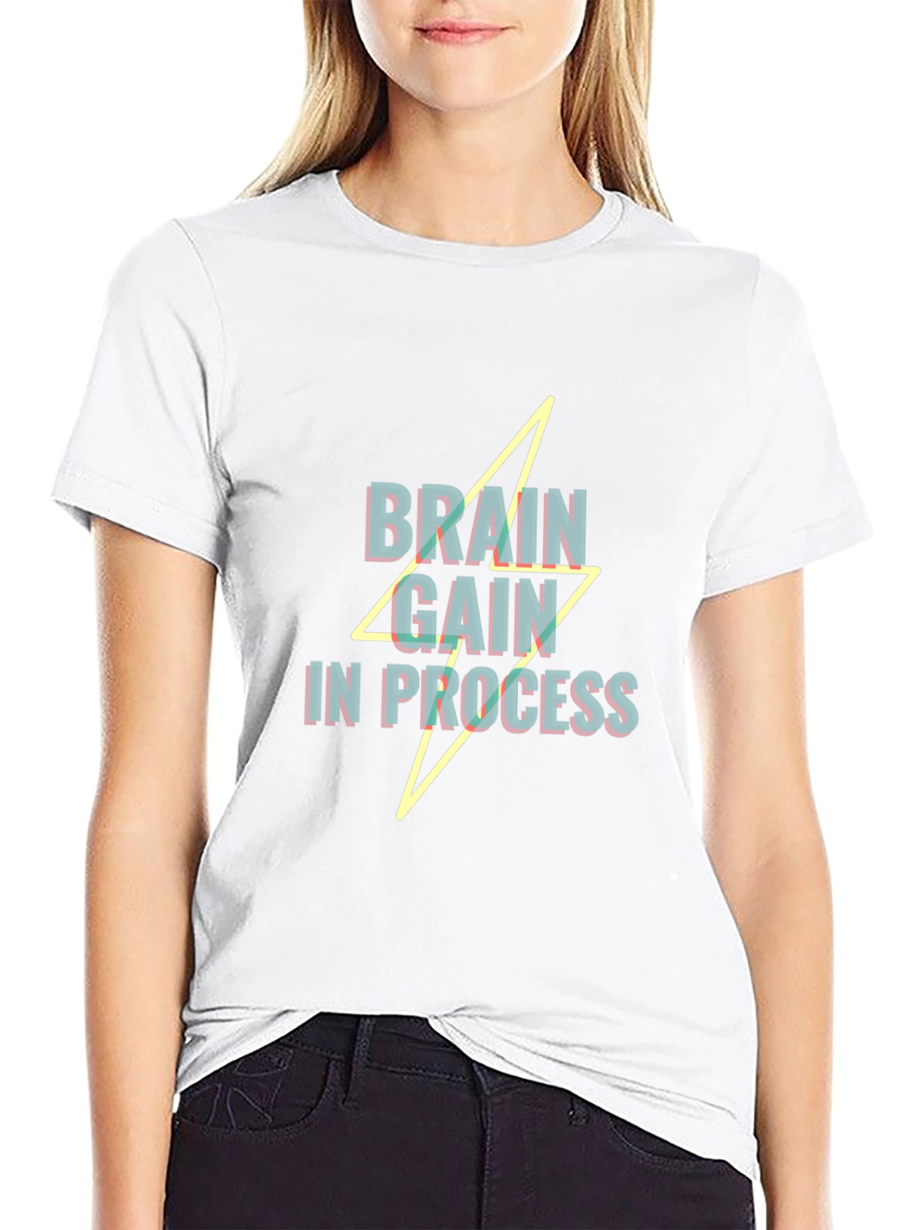 Brain Gain In Process Graphic T-Shirt - Black