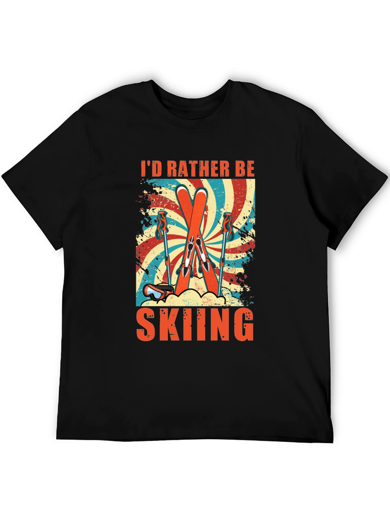 Id Rather Be Skiing Retro Graphic Tee