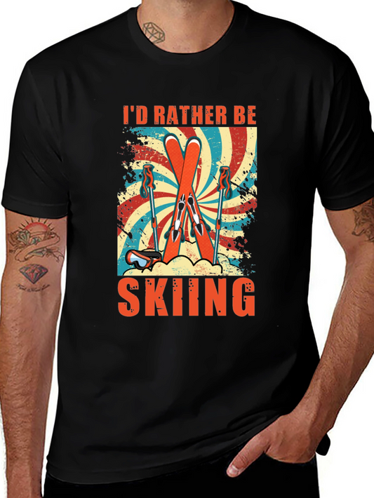 Id Rather Be Skiing Retro Graphic Tee